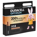 DURACELL Batterien Optimum Alkali-Mangan Mignon AA 1,5 V, 8 St.
