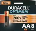 DURA OPT AA8 - Duracell Optimum, Alkaline Batterie, AA (Mignon), 8er-Pack