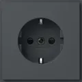 Gira 445367 Schutzkontakt-Steckdose mit erhöhtem Berührungsschutz (Safety Plus) (IP20), Gira TX_44, anthrazit
