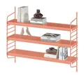 skølm Wandregal Mimir mit 3 höhenverstellbaren Regalböden, terrakotta, bis 5kg pro Ablage, einfache Wandmontage, Metallregal mit offenen Flächen 50x60x15 cm
