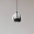Lucande LED-Pendellampe Hayley, schwarz, 1-flg., Glas