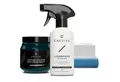 CREVIVE Lederpflegeset (SPARSET 4-teilig, Lederreparatur, sehr ergiebig), 300 ml Lederbalsam + 250 ml Lederreiniger mit Aloe Vera, Lederpflege