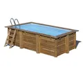 Echtholzpool Marbella 2 Pool Set 4,20x2,70m Rechteckbecken Holz OMEGA System