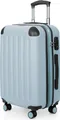 HAUPTSTADTKOFFER - Spree - Handgepäck mit Erweiterung, Koffer auf Rollen, Trolley Flugzeug Hartschalenkoffer Hand Luggage TSA, 55 cm, Cabin Bag max 42 Liter,Pool blau