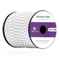 Abma Cord Gummiseil Expanderseil 6mm 20M Gummischnur UV Beständig Planenseil 100% Dehnung Spannseil für Plane, Anhängerplane, Sonnensegel, Zelte, Banner - Weiss & Schwarz
