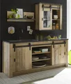 Küche "Stove" in Used Wood und anthrazit Küchenschrank Set 3-teilig