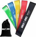 GORILLA SPORTS® Fitnessbänder - 5er Set mit Tragebeutel, 5 Verschiedene Stärken, Rutschfest - Resistance Bands, Widerstandsbänder, Gymnastikband