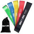 GORILLA SPORTS® Fitnessbänder - 5er Set mit Tragebeutel, 5 Verschiedene Stärken, Rutschfestes Material, Latex - Widerstandsbänder, Resistance Bands, Gymnastikband, Trainingsband, Yoga, Pilates, Physio