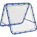 HOMCOM Fußball Rebounder Tragbar PE Stahl Blau 100L x 95T x 90H cm