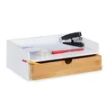 Schreibtisch organizer Büroablage Bambus Schreibtischbox 1,5 kg 1 Schublade