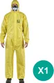 Schutzanzug Maleranzug Asbest overall Arbeitsoverall Gelb AlphaTec 2300 132 XL
