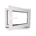 Kellerfenster - Kunststoff - Fenster - innen weiß/außen weiß - BxH: 70 x 50 cm - 700 x 500 mm - DIN Rechts - 2 fach Verglasung - 60 mm Profil