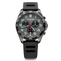Victorinox Herren Armbanduhr Fieldforce Sport Chrono Ø 42 mm, Swiss Made, Analog Quarz, Wasserdicht bis 100 m, Kautschuk-Armband, Grau-Schwarz/Schwarz