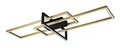 Trio Leuchten LED Deckenleuchte Salinas 620310308, Metall Messing/Schwarz matt, inkl. 34 Watt LED, Switch Dimmer