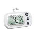 ORIA Kühlschrank Thermometer, 1 Stk Digitale Gefrierschrank Thermometer, Wasserdichte Refrigerator Thermometer, Max/Min, Haken, LCD-Anzeige, für Hause, Bars, Cafés