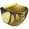LaVita Sofi Slim WC-Becken mit Absenkautomatik-Sitz hängend Spülrandlos gold Glanz 5900378326526