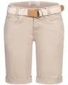 Stitch & Soul Damen Short Bermuda Kurze Hose Sommer Chino Stoff Hose mit Gürtel, Hosengröße:L / 40, Farbe:Light Sand
