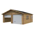 PALMAKO Blockbohlen-Garage, BxT: 575 x 510 cm (Außenmaße), Holz - braun