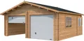 Palmako Garage Roger, BxTxH: 629x565x310 cm, mit Sektionaltor, hellbraun