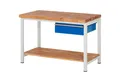 RAU Werkbank Werkbank 1250x700x840-1040mm 1xSchublade-TA lichtgrau/enzianblau