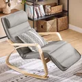 SoBuy Schaukelstuhl (verstellbares Fussteil) Schwingsessel Relaxsessel FST16-DG
