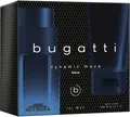 bugatti Eau de Toilette BUGATTI Dynamic Move Blue for him GP EdT 100ml + 200 ml SG, 2-tlg., Herrenduft-Set mit aromatischer, aquatischer und holziger Note.