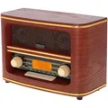 Adler Retro UKW Radio | Bluetooth | USB | AUX-IN | LCD-Display | 10 Watt RMS - Gold