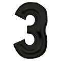 Amscan Maxi Folienballon Zahl 3 schwarz satin (1x) (46996958)