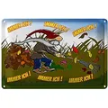 Roomando Metallschild Blechschild Spruch 30x20cm immer ich Gnom im Garten 30x20