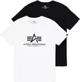 Rundhalsshirt "Basic T 2 Pack", (Set, 2 tlg.), Gr. L, black/white