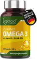 Omega 3 Vegan aus Algenöl  200 Kapseln 1000mg Algenöl DHA & EPA - Vitamin E