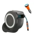 Gardena Wand-Schlauchbox Rollup M (weiß) – Flexible Bewässerung für mittelgroße Gärten, schwenkbare Schlauchtrommel, mit Wandhalterung, Systemteilen und Spritze, inkl. Gardena Schlauch (18612-60)
