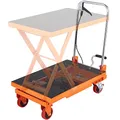 VEVOR Scherenhubtisch hydraulisch 150 kg Tragfähigkeit Hubtischwagen 220–720 mm Hubbereich Hubtisch Werkstatt 700 x 450 mm Plattform Scherenhubwagen Einzelschere für Fabriken Lagerhäuser Supermärkte
