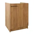 Stamar Möbel Spüle mit Unterschrank 60 cm Eiche Gold Küchenspüle 1-Kammer & Edelstahl-Spülbecken kompakter Spülenunterschrank für Küche, Standschrank 50cm Tiefe Siphon Montagefertig