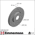 2x Zimmermann 430.2646.52 Bremsscheibe für OPEL INSIGNIA B Z18 Bremsscheiben