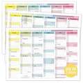 TOBJA Tafelkalender 2025 A5 - kleiner Kalender 2025 "Bunt" | 3x Wandkalender, Jahreskalender 2025 DIN A5 als Jahresplaner | Blattkalender 12 Monate auf Vorder- und Rückseite