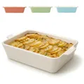 Praknu Auflaufform Groß - Lasagne Auflaufform aus Keramik - Extra Hoher Rand - Ofenform Für Tiramisu & Auflauf - Lasagneform - Weiß