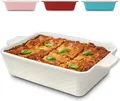 Praknu Auflaufform Auflaufform Weiß 28cm Keramik – Backofen 280°C & Mikrowelle, Keramik, (1-St), Für 4 Personen Lasagne, Tiramisu & Auflauf - Hoher Rand - Rechteckig