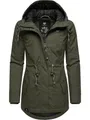 Ragwear Damen Winterjacke warmer Kurzmantel mit Kapuze Monadis Black Label Intl Dark Olive24 Gr. XS
