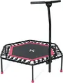 SportPlus Fitness Trampolin für zuhause, Fitnesstrampolin mit Haltefunktion, max Benutzergewicht 100 kg, SP-T-1100-P