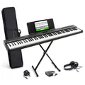 Alesis Keyboard E-Piano mit 88 Tasten, 480 Sounds, Lautsprechern, USB-MIDI, Tragetasche, Ständer, Kopfhörer, Pedal und Klavierlektionen für Anfänger