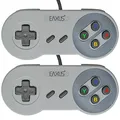 Eaxus® 2x Controller für Super Nintendo - 1,5 m Gamepad für das Original SNES