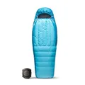 Sea to Summit - Trek Women's Daunenschlafsack Regular (-1°C) - Mumienschlafsack - Körperlänge - 650+ Loft Ultra-Dry Down - 2 Jahreszeiten - Zip Coupling - Für Wanderungen & Camping - Blue - 1.239g