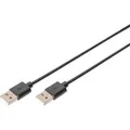 Digitus USB 2.0 Anschlusskabel USB-A (Stecker) > USB-A (Stecker), Kabel, schwarz