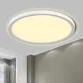 LQWELL® Deckenleuchte LED Deckenlampe, IP44 Wasserfest Badlampe Rund Flach 18W 3000K 1980LM Modern Schlicht Lampe Dünn für Wohnzimmer Badezimmer Schlafzimmer Küche Balkon Keller Büro, 220 * 24mm