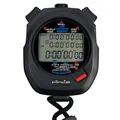 Stoptec Stoppuhr 495 | 3Zeilen Display | 100 Memory | Schlagzahlmessung | Uhr...