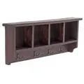 Design Delights Wandgarderobe, Dunkelbraun, Holz, Echtholz,Recyclingholz, Vintage, 70x27x11 cm, Garderobe, Garderobenleisten & Garderobenhaken