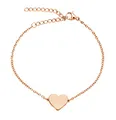 Nuoli® Damen Armband Herz Rosegold (15 + 5cm verstellbar) filigranes Herz Armkettchen für Frauen und Mädchen