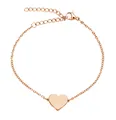 ® Damen Armband Herz Rosegold 15 + 5cm verstellbar filigranes Herz Armkettche...