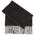 Breiter Schal aus 100% Cashmere für Damen & Herren - 180 x 30 cm – mit Fransen – super weich & bequem – Dunkelgrau